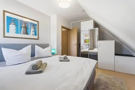 Schlafzimmer mit Doppelbett Hoppenberg 9 OG links - Zur Kogge