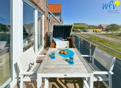 Balkon Haus Kiek in't Watt Ferienwohnung Quartier 7° Ost