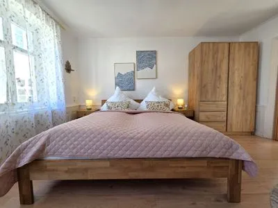 Bett Ferienwohnung im Haus Amalie