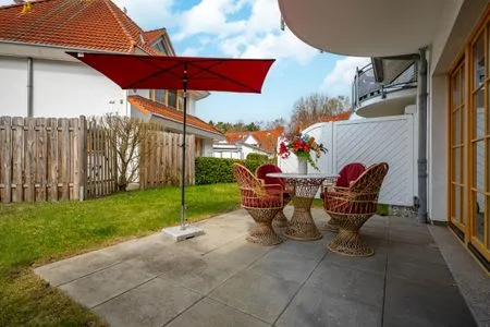 Terrasse Ferienpark Freesenbruch Wohnung 1.2 - Am Schwalbenweg