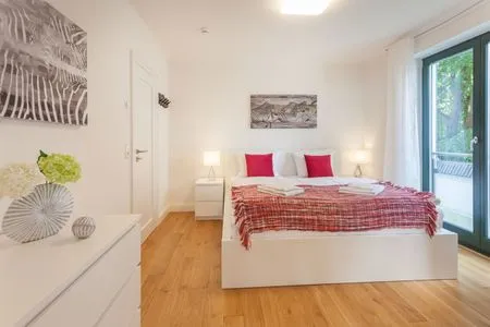 Schlafzimmer Villa Friede-Marie, App. Freya - mit herrlichem Meerblick