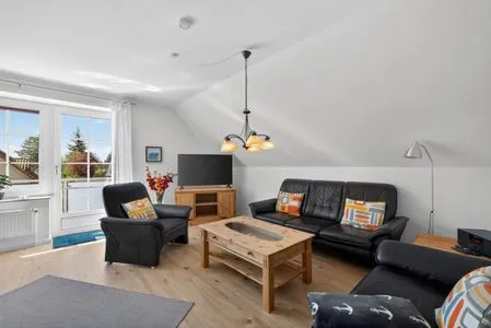 Wohnzimmer Ferienhaus zwischen Fjord und Meer