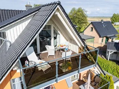 Blick auf den Balkon aus der Luft Mühlenstrasse 23 - Wohnung Oberdeck