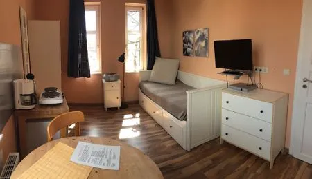 Wohnzimmer Fewo 1 im Alten Zollhaus Stralsund