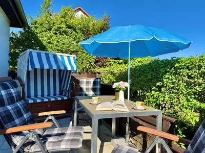 Terrasse Ferienhaus Seeblick in Sassnitz auf Rügen mit Terrasse