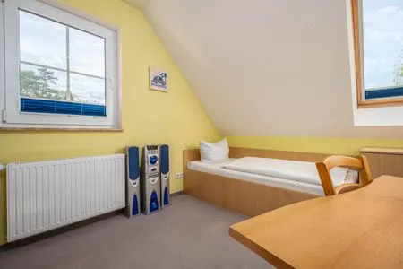 Schlafzimmer mit zwei Einzelbetten Am Deich Am Deich Haus 16 - Ostseewelle