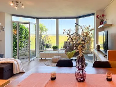 Wohnzimmer Ferienwohnung Hygge am Fjord