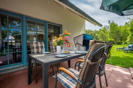 Terrasse Ferienpark Freesenbruch Doppelhaushälfte 11 - Windflüchter