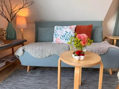 Wohnbereich mit Schlafcouch Nordlicht