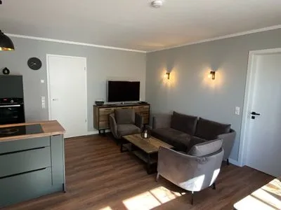 Wohnzimmer Dünenkoje im Haus Dünenlust