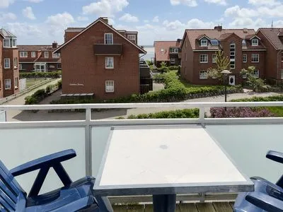Balkon Ferienwohnung „Südspitze 10 mit Meerblick"