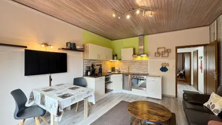 Wohnzimmer Ferienwohnung Strandkorb