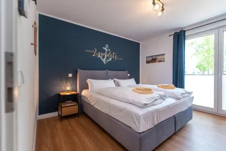 Schlafzimmer Ferienwohnung Haffhafen