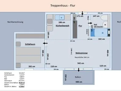Grundriss Residenz am Strand Bernsteinglück -  Wohnung 1-09