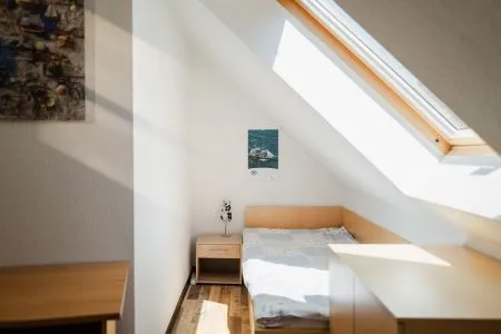 Schlafzimmer mit zwei Einzelbetten Am Deich Am Deich Haus 26