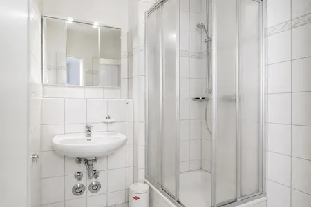 Badezimmer mit Dusche Residenz am Strand Wohnung 1-16