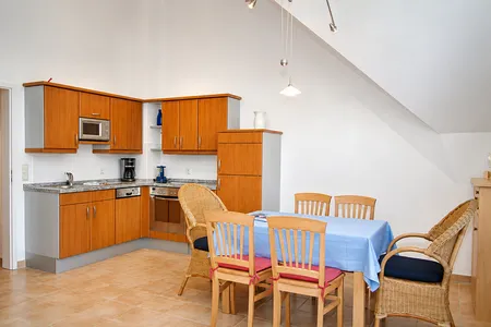 Küchenbereich und Essecke Residenz am Strand Wohnung 1-16