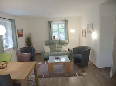 Wohnzimmer Ferienwohnung am Nordstrand - strandnah und komfortabel