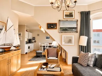 Wohnzimmer Turmsuite Kühlungsborn