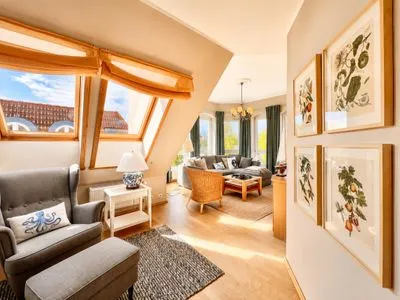 Wohnzimmer Turmsuite Kühlungsborn
