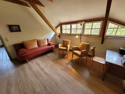 Wohnzimmer Ferienwohnung im Kollhof - Ruhe und Natur im Süden Rügens