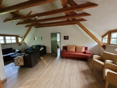 Wohnzimmer Ferienwohnung im Kollhof - Ruhe und Natur im Süden Rügens
