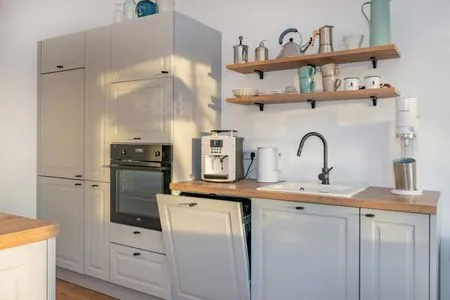 Küche / Küchenzeile Ferienhaus "Haffhus" mit Balkon, Terrasse und 2 Bädern