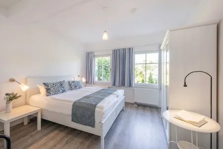 Schlafzimmer Ferienwohnung Kanten nur 500 Meter bis zum Strand mit Sonnenterrasse