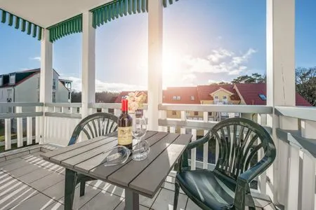 Balkon Ferienwohnung Koralle nur 500 m zum Strand mit Balkon