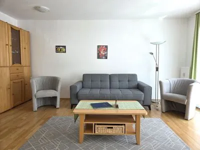 Wohnzimmer Ferienwohnung Feuerstein - in Hafennähe