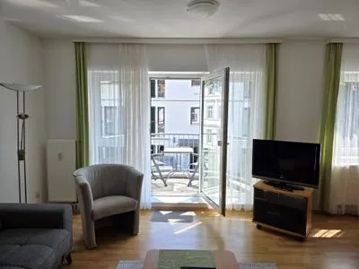 Wohnzimmer Ferienwohnung Feuerstein - in Hafennähe