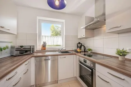 Küche / Küchenzeile Ferienwohnung Stranddüne nur 800 m zum Strand mit Terrasse