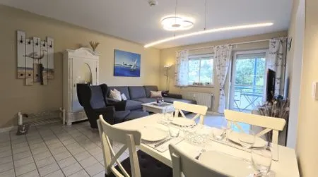 Wohnzimmer Ferienwohnung "Lieblingsplatz" in Kalifornien an der Ostsee