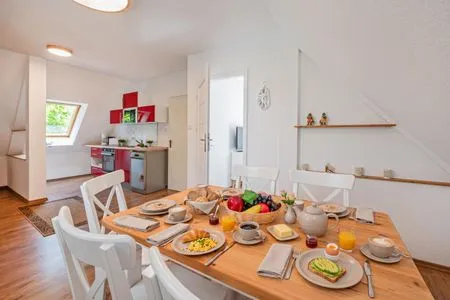 Küche / Küchenzeile Ferienwohnung Am Bahnhof mit 2 Bädern und nur 700 m zum Strand