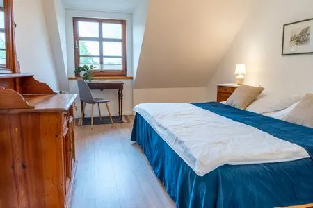 Schlafzimmer Lassen Hof Ferienwohnung 'Roggenstuv' in Brodersby an der Schlei