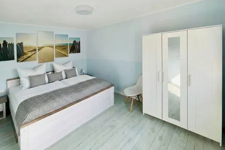Schlafzimmer Uns Schilfhus App. Nähstube nur 100 m zum Strand mit Terrasse
