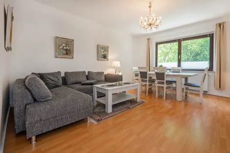 Wohnzimmer Ferienhaus Mellenthin mit großer Terrasse - Hund willkommen