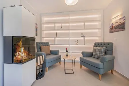 Kamin-/Ofen Ferienhaus Stettiner Haffblick mit Sauna, Kamin und Terrasse