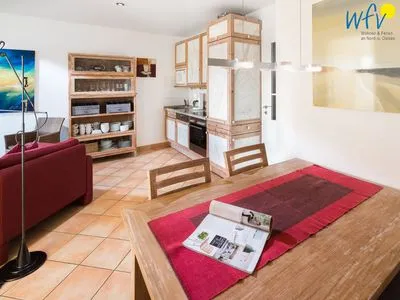 Wohnzimmer Haus Ebbe und Flut Ferienwohnung Deichläufer