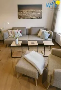 Wohnzimmer Haus Nordland Ferienwohnung Dünenkoje