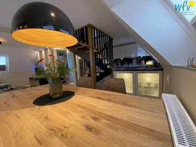 Essbereich Strandhaus Ferienwohnung Backbord