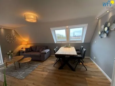 Wohnzimmer Strandhaus Ferienwohnung Steuerbord