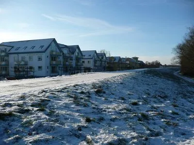 Winterbild von der Deichpromenade Residenz am Strand Wohnung 2-36