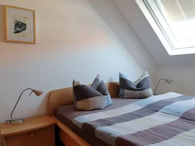 Schlafzimmer mit Doppelbett Residenz am Strand Wohnung 2-40