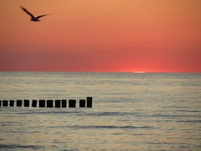 Sonnenuntergang mit Buhnen in der Ostsee Residenz am Strand Wohnung 2-40
