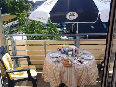 Balkon mit Bestuhlung Residenz am Strand Wohnung 2-43