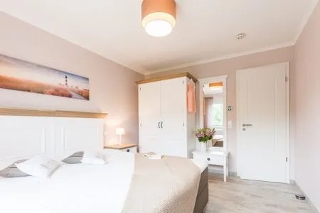 Schlafzimmer mit Doppelbett Logierhaus Friedrich WE 10 - "Muschelsucher"