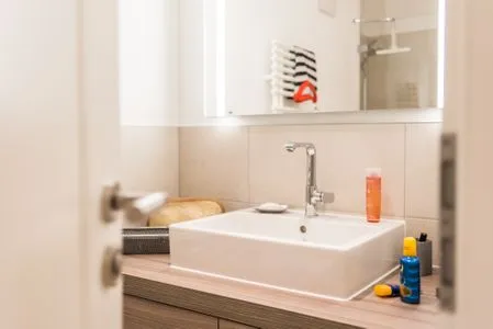 Badezimmer mit Dusche Logierhaus Friedrich WE 10 - "Muschelsucher"