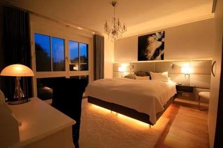 Schlafzimmer mit Doppelbett Logierhaus Friedrich WE 11 - "Strandmuschel"