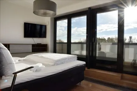 Schlafzimmer mit Doppelbett Logierhaus Friedrich WE 22 - "Sandstrand"